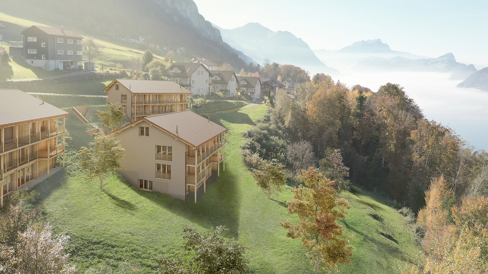 Überbauung Hofstattstrasse, Seelisberg, Kanton Uri, Neubau Projekt, Eigentumswohnungen