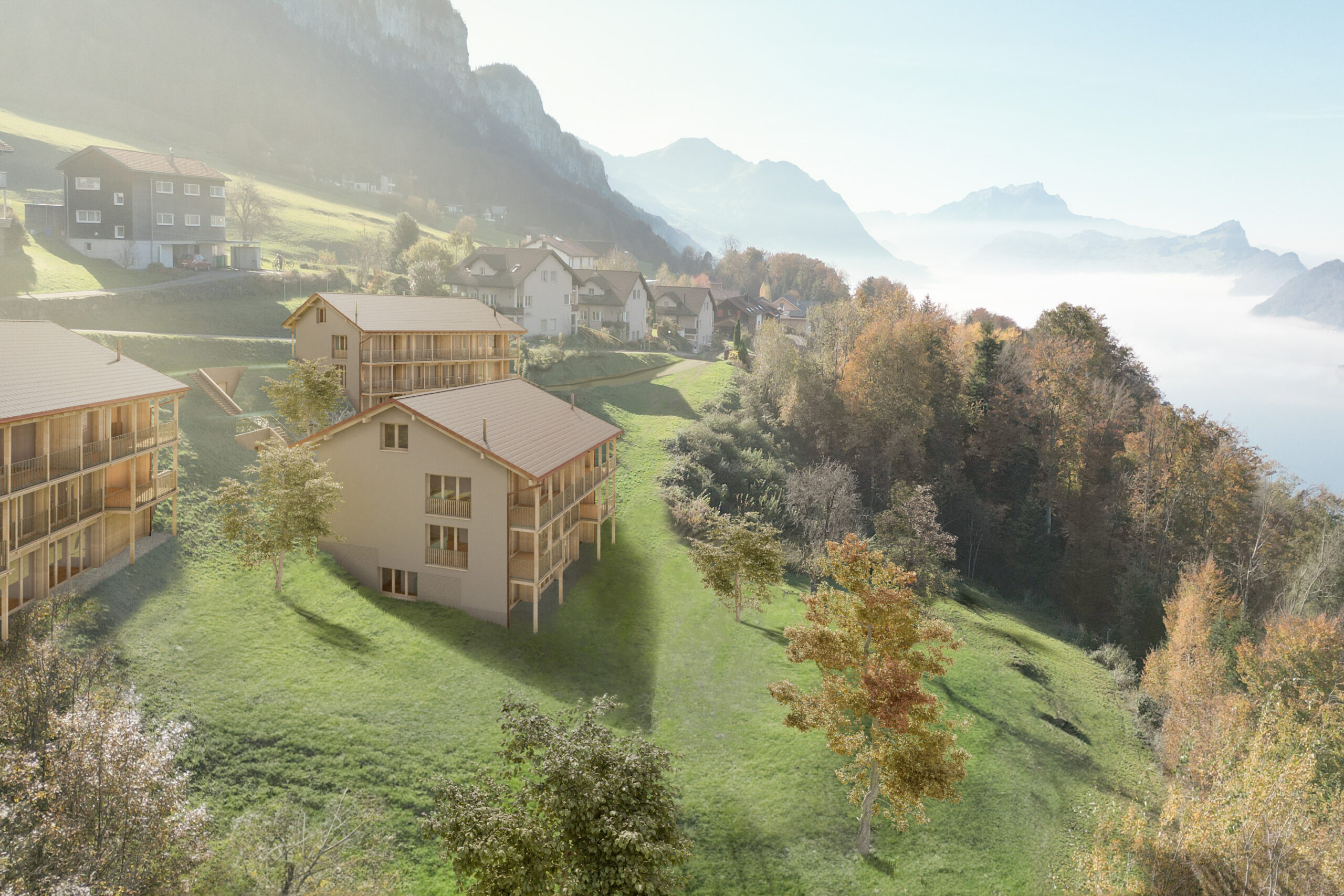 Überbauung Hofstattstrasse, Seelisberg, Kanton Uri, Neubau Projekt, Eigentumswohnungen